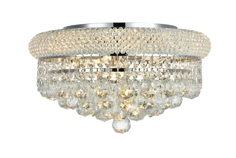 Primo 8-Light Crystal Flush Mount in Chrome