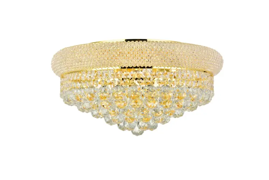 Primo 10-Light Crystal Flush Mount in Gold
