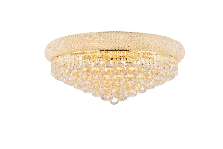 Primo 12-Light Crystal Flush Mount in Gold