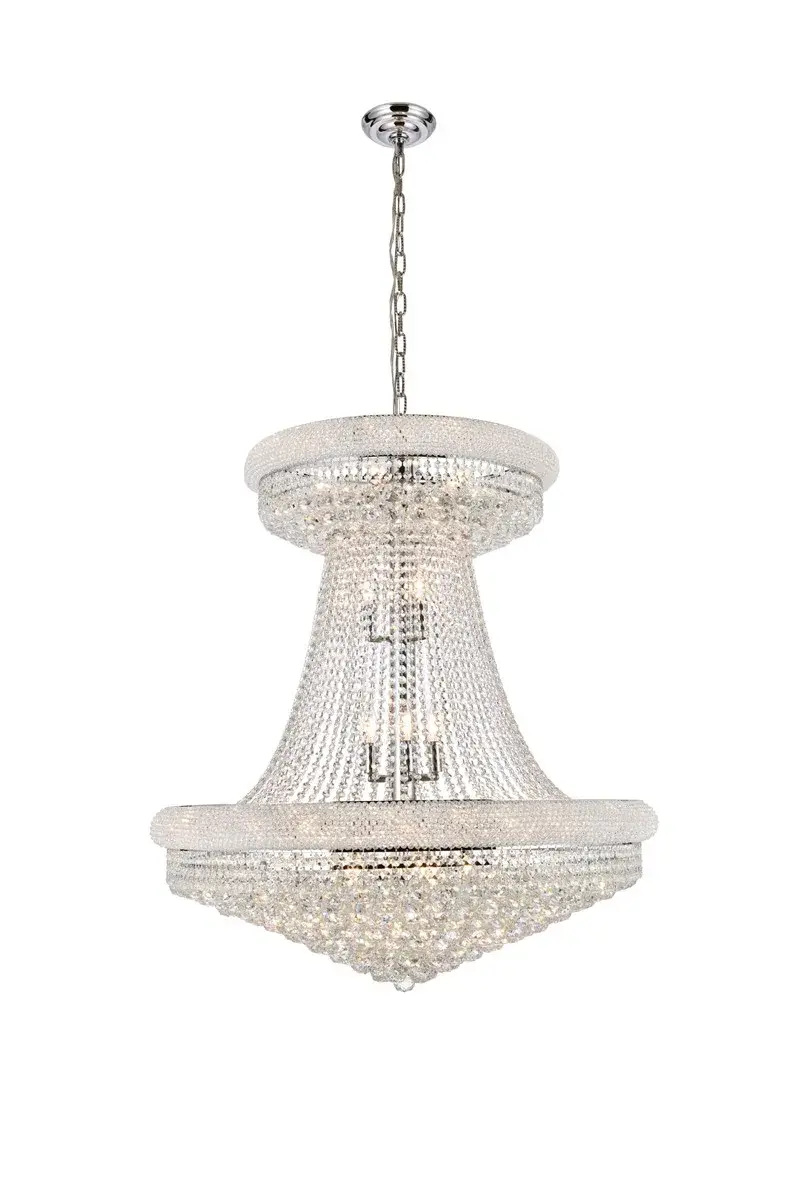 Primo 28-Light Crystal Chandelier in Chrome