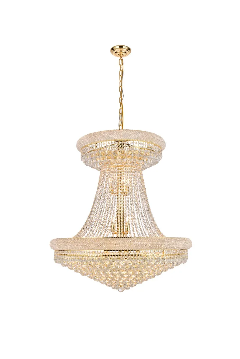 Primo 28-Light Crystal Chandelier in Gold