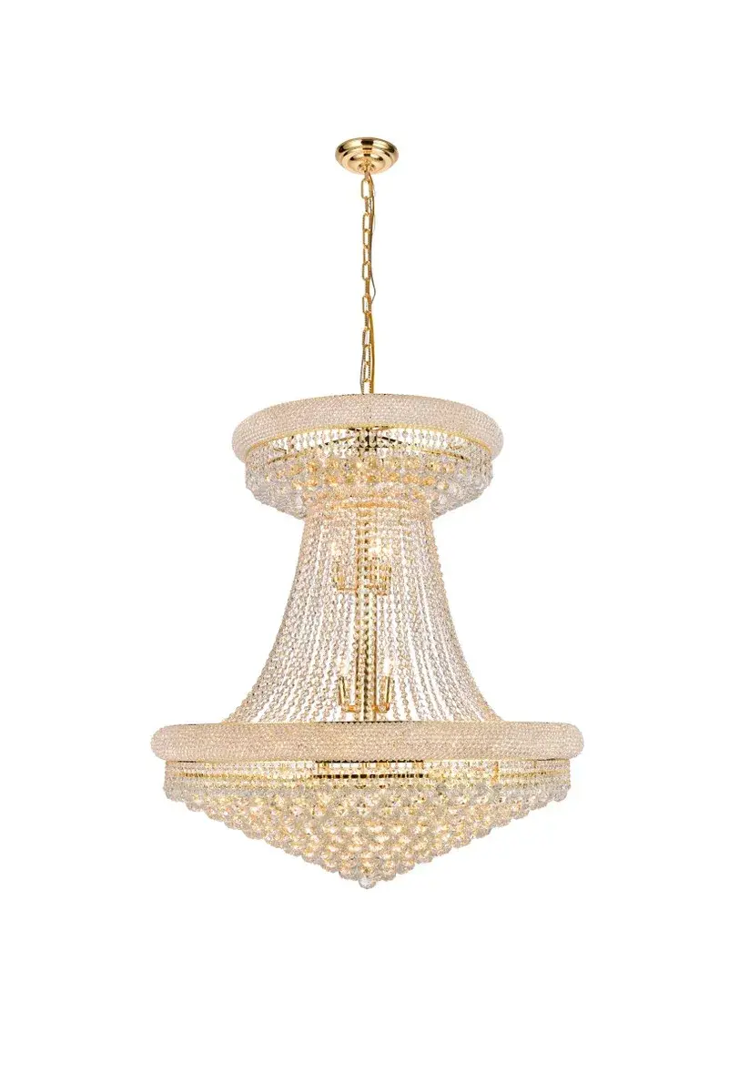 Primo 28-Light Crystal Chandelier in Gold