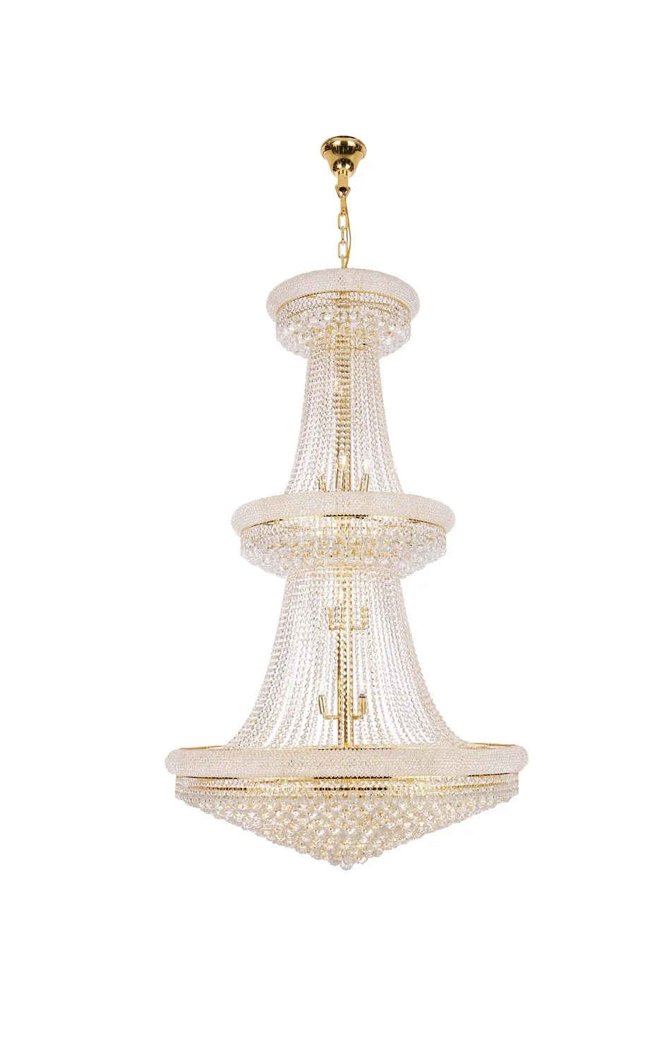 Primo 38-Light Crystal Chandelier in Gold