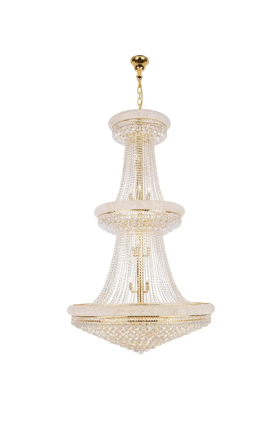 Primo 38-Light Crystal Chandelier in Gold