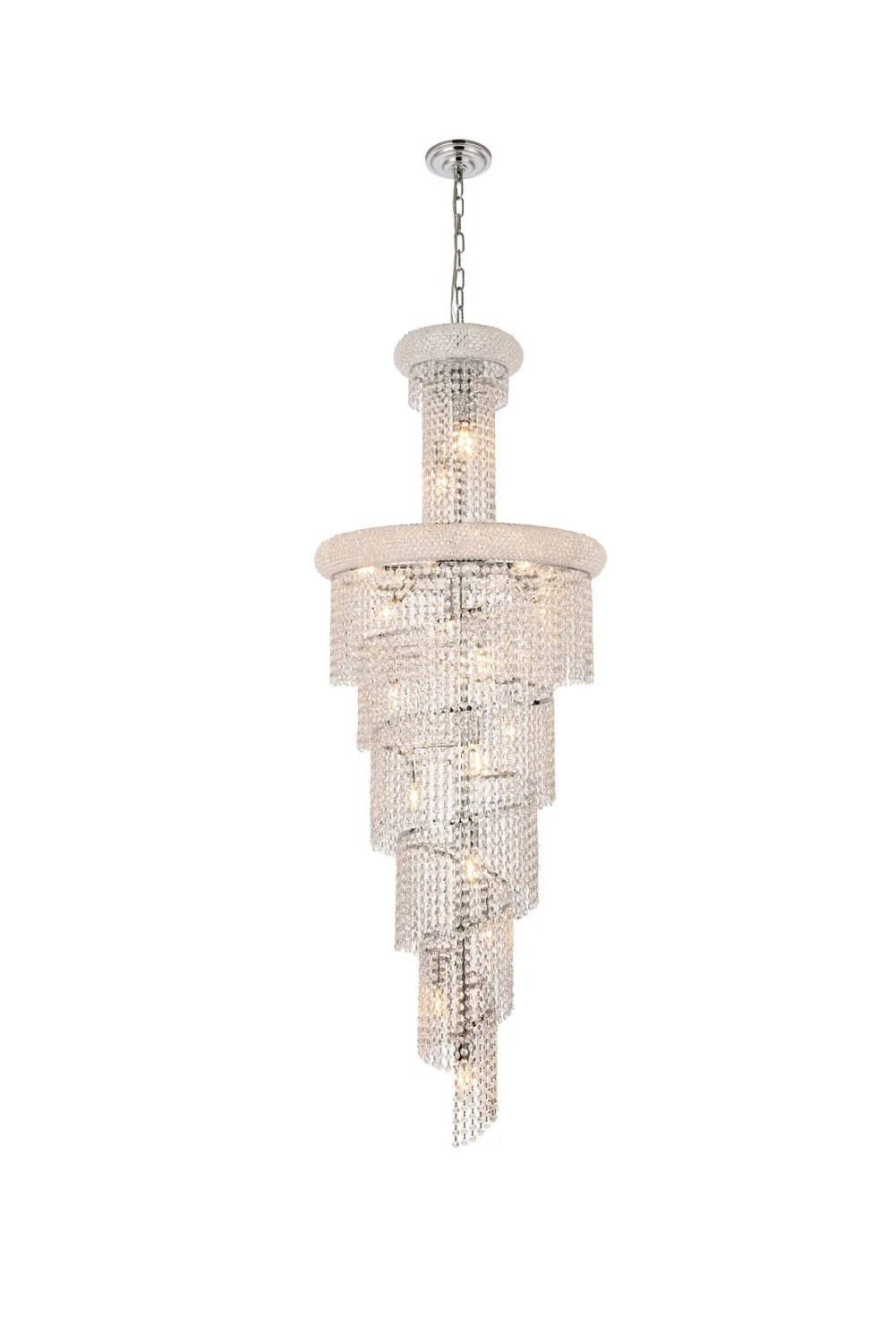 Spiral 22-Light Crystal Chandelier in Chrome