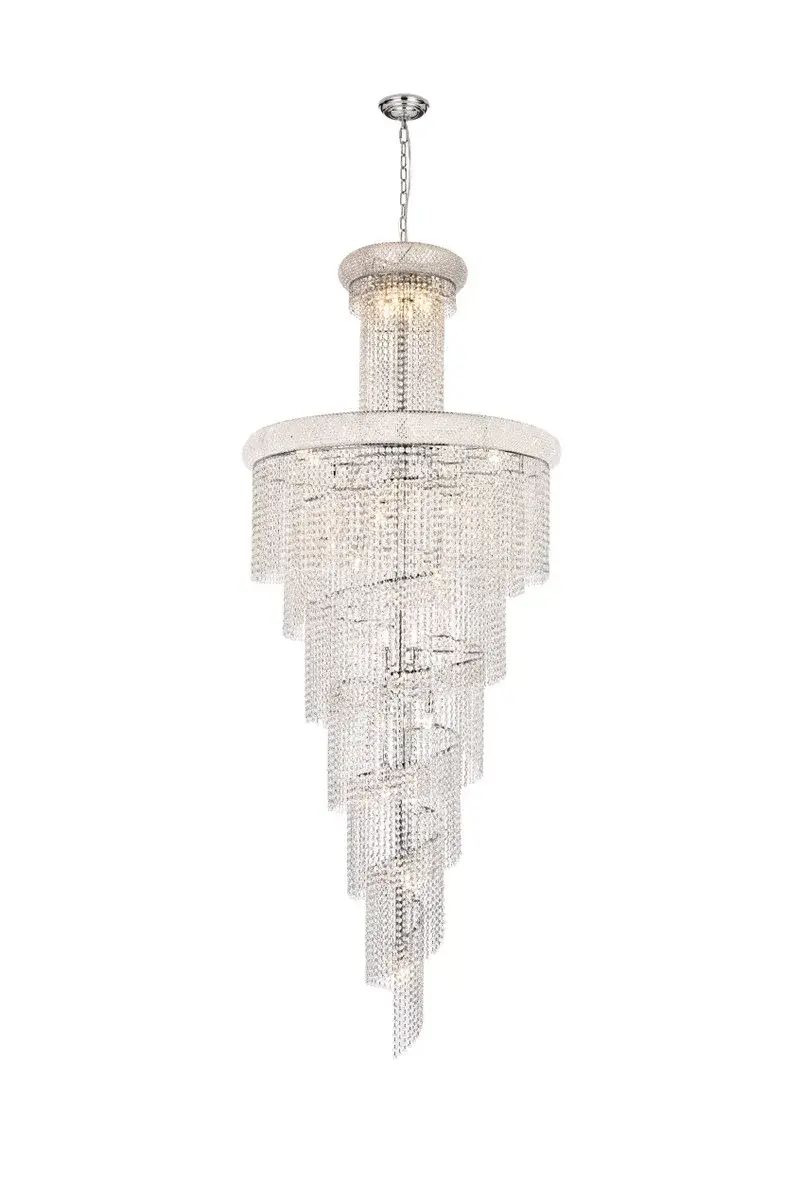 Spiral 32-Light Crystal Chandelier in Chrome