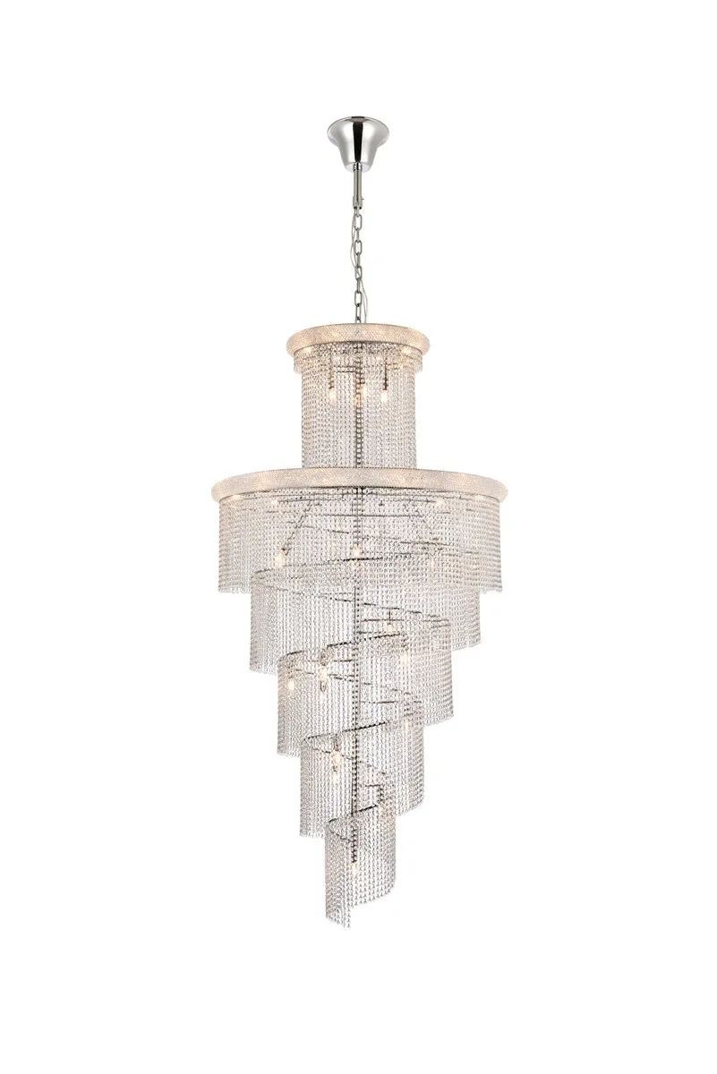 Spiral 41 Light Chandelier in Chrome