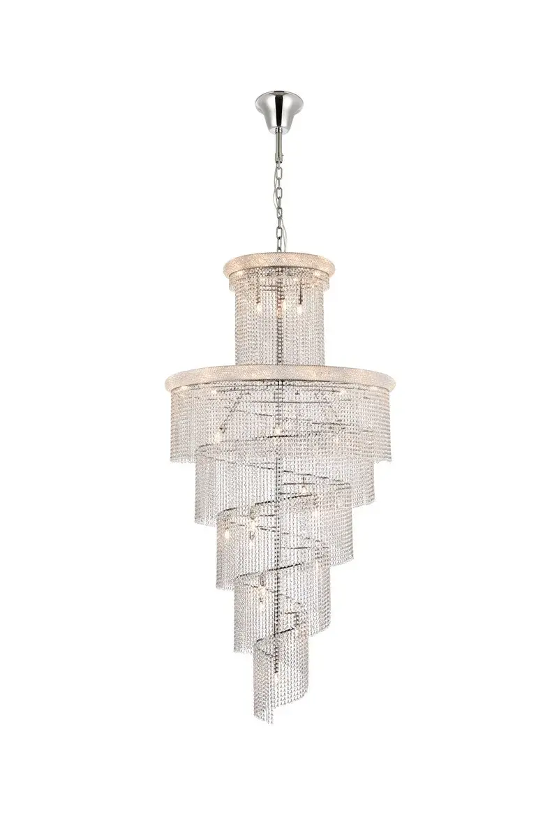 Spiral 41-Light Crystal Chandelier in Chrome