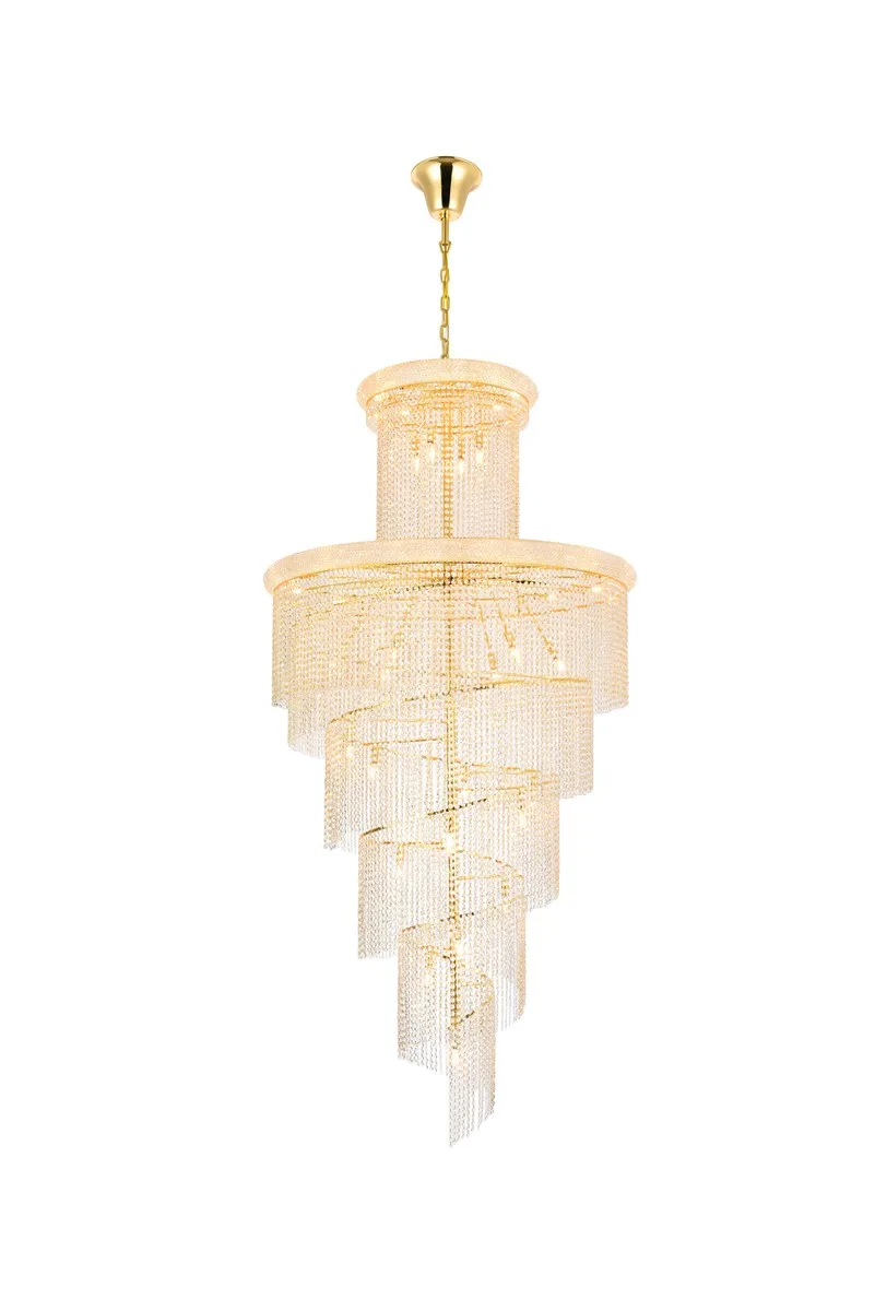 Spiral 41 Light Chandelier in Gold