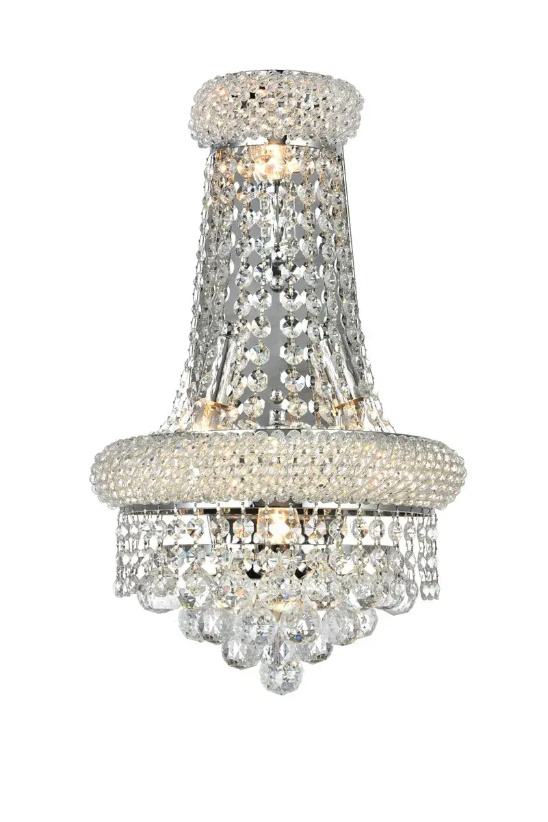Primo Four Light Crystal Wall Sconce in Chrome