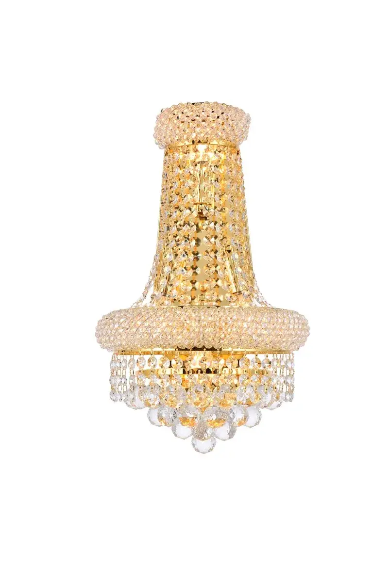 Primo Four Light Crystal Wall Sconce in Gold