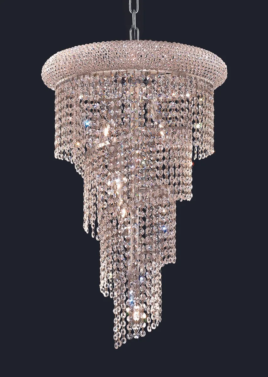 Spiral Eight Light Pendant in Chrome