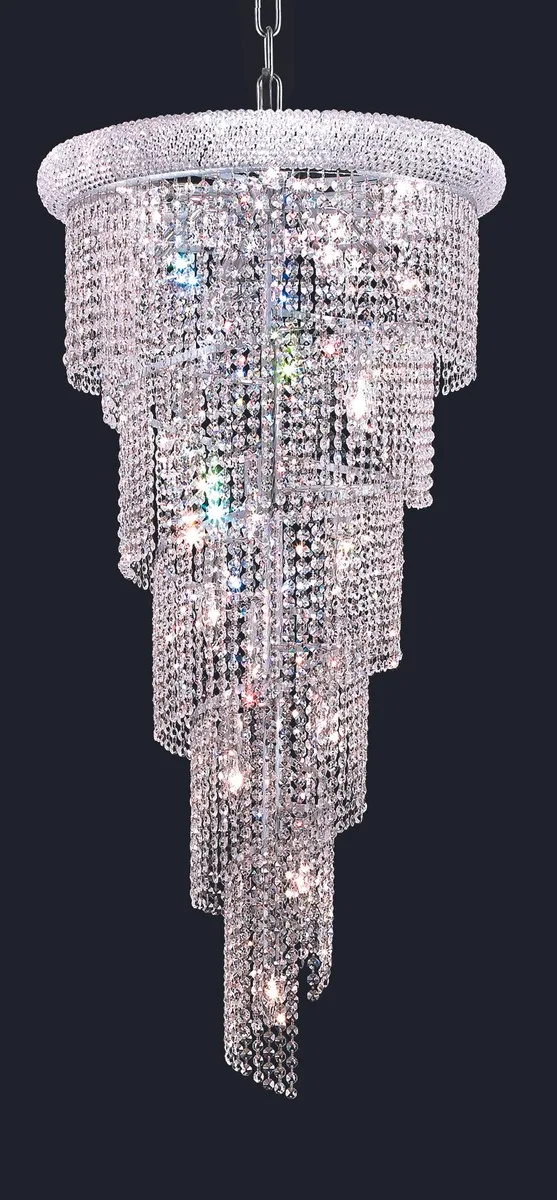 Spiral 18 Light Chandelier in Chrome