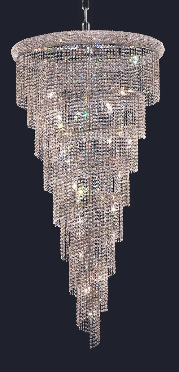 Spiral 26 Light Chandelier in Chrome