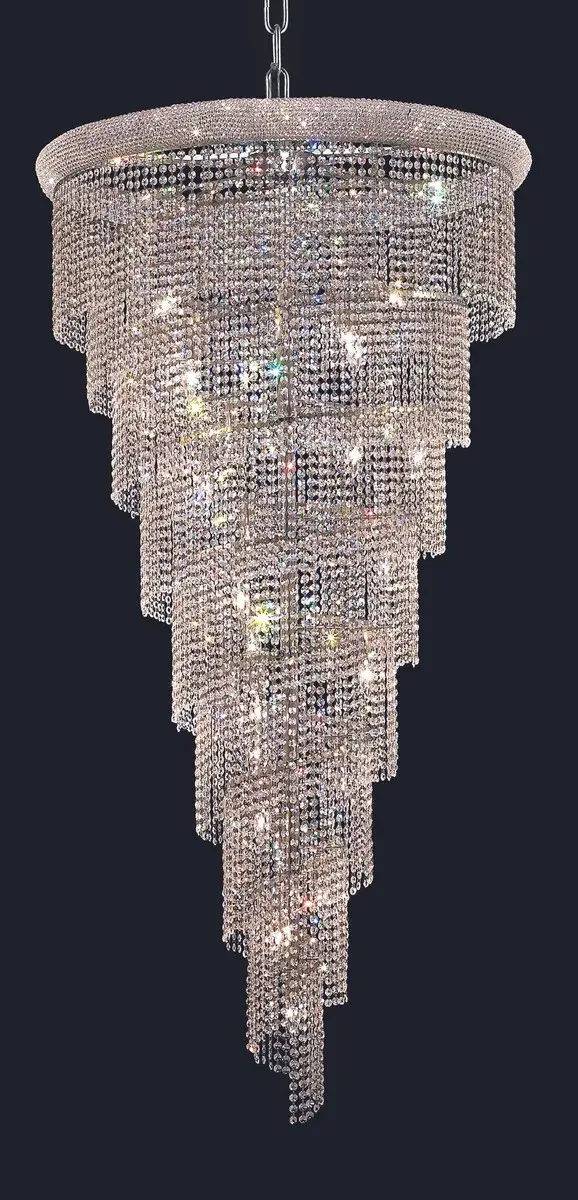 Spiral 26-Light Crystal Chandelier in Chrome