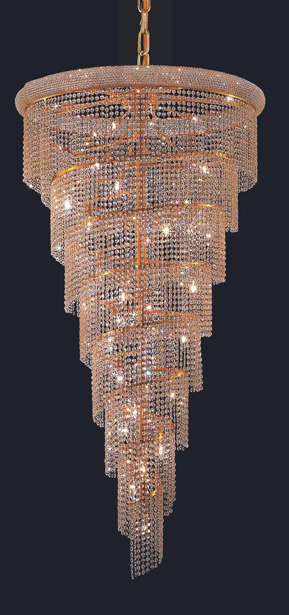 Spiral 26 Light Chandelier in Gold