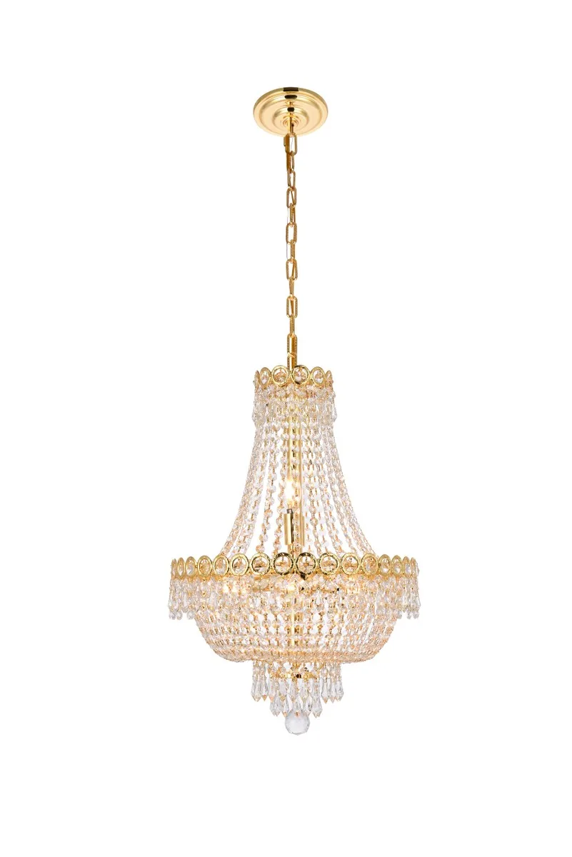 Century Eight Light Pendant in Gold