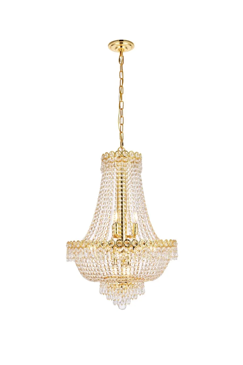 Century 12-Light Crystal Chandelier in Gold