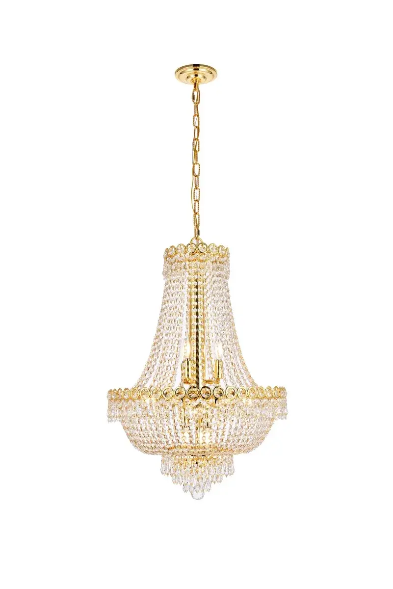 Century 12-Light Crystal Chandelier in Gold
