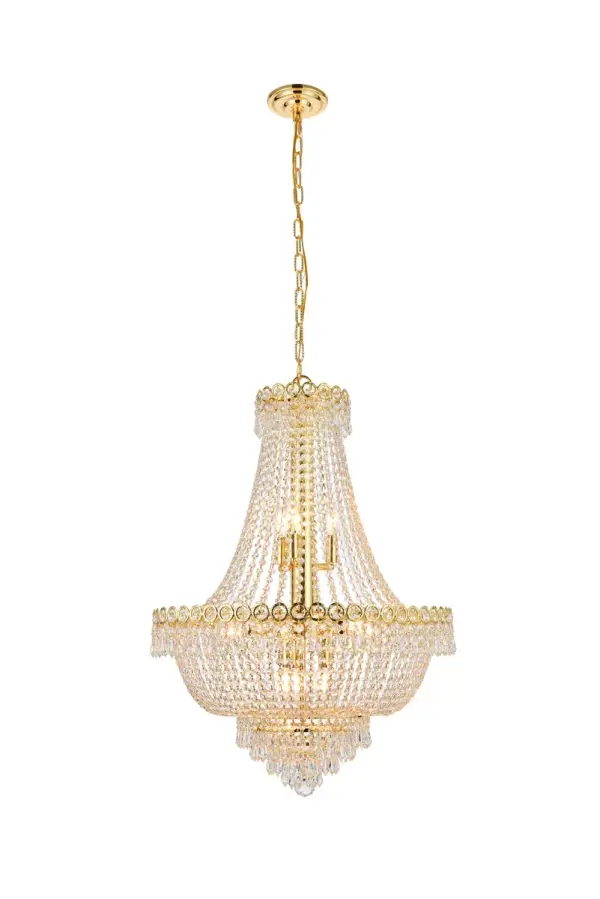 Century 12-Light Crystal Chandelier in Gold