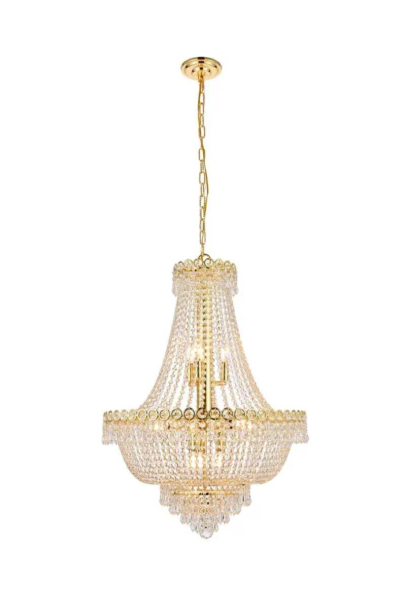 Century 12-Light Crystal Chandelier in Gold