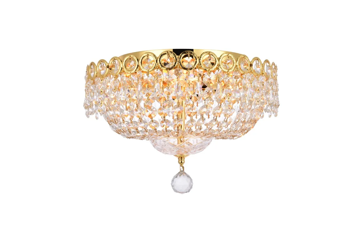 Century Four Light Flush Mount in Gold