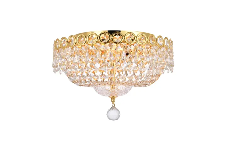 Century Four Light Flush Mount in Gold