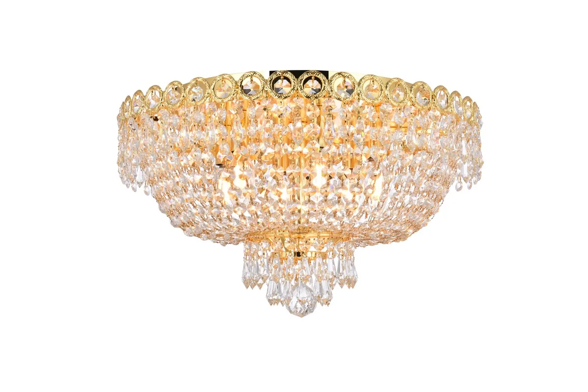 Century Six Light Flush Mount in Gold