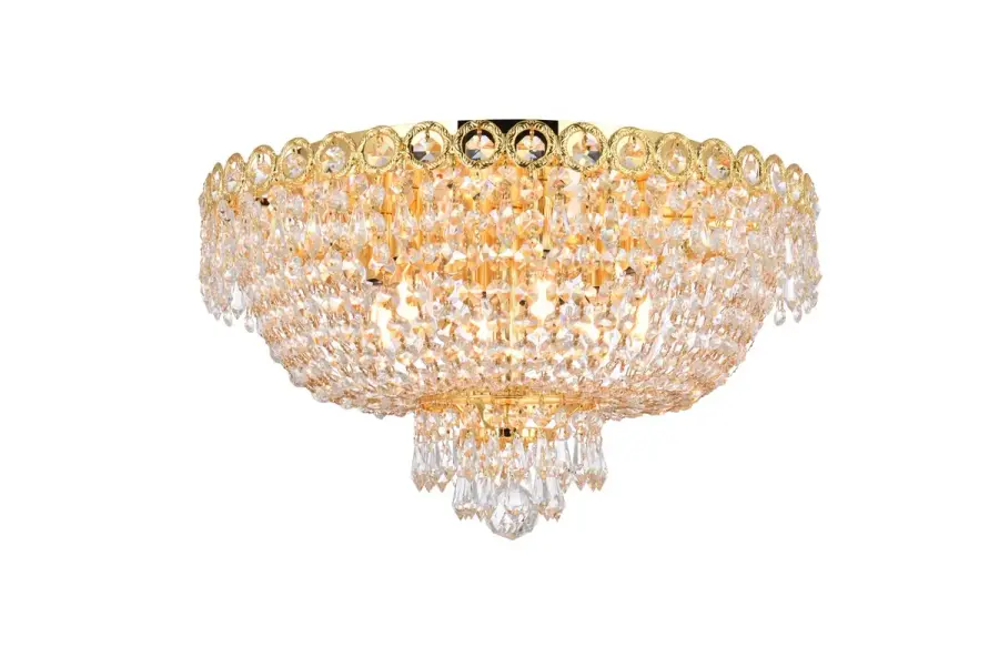 Century Six Light Flush Mount in Gold