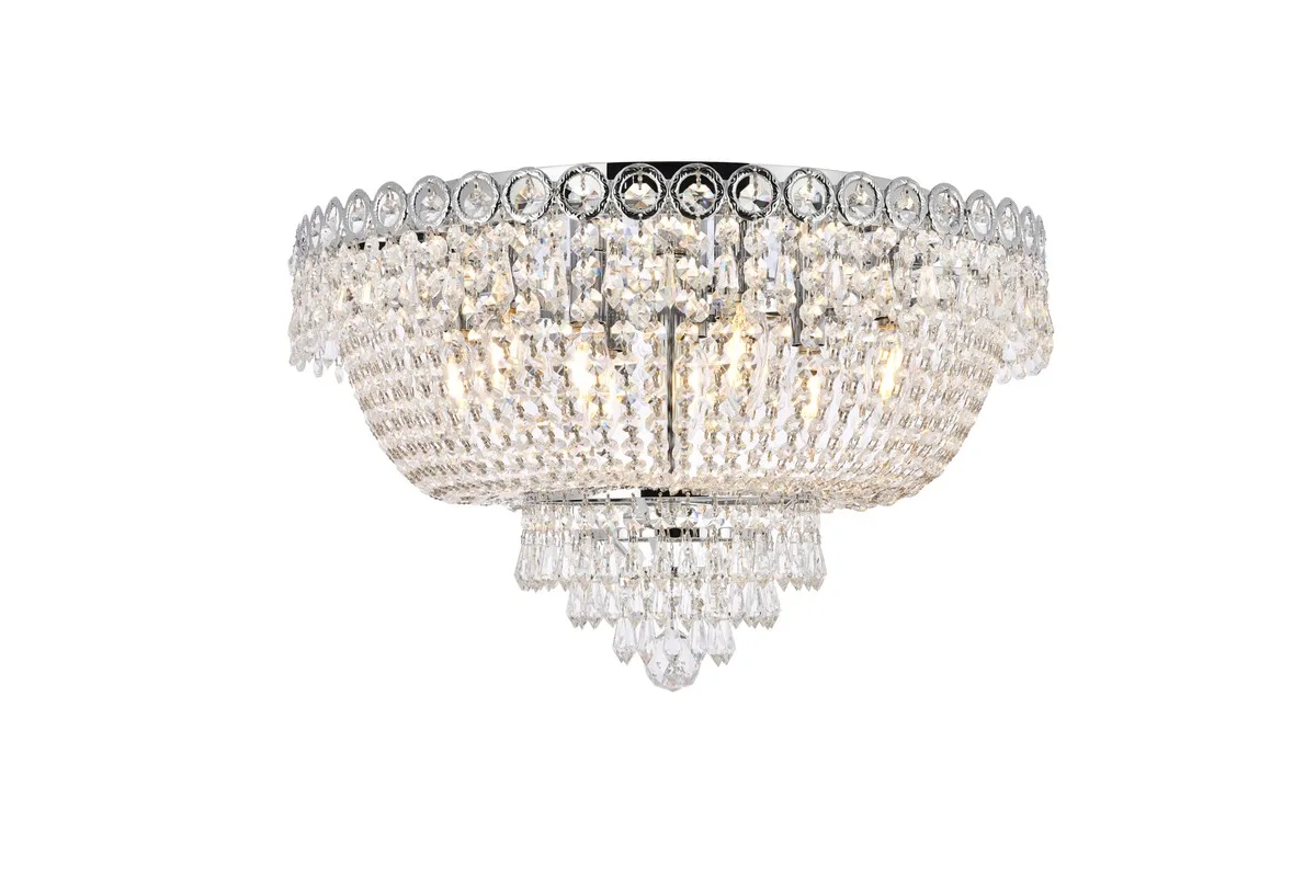 Century Nine Light Flush Mount in Chrome