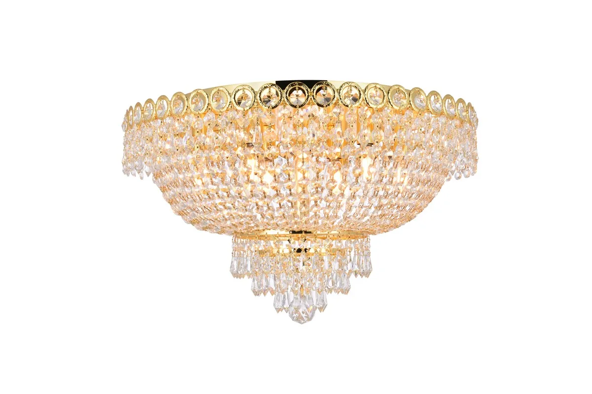 Century Nine Light Flush Mount in Gold