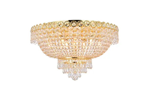 Century Nine Light Flush Mount in Gold