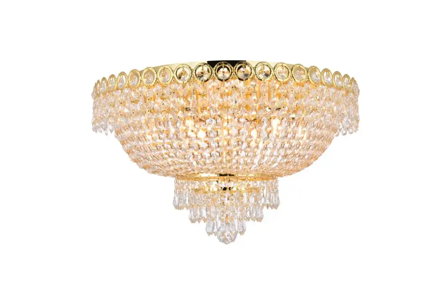 Century Nine Light Flush Mount in Gold