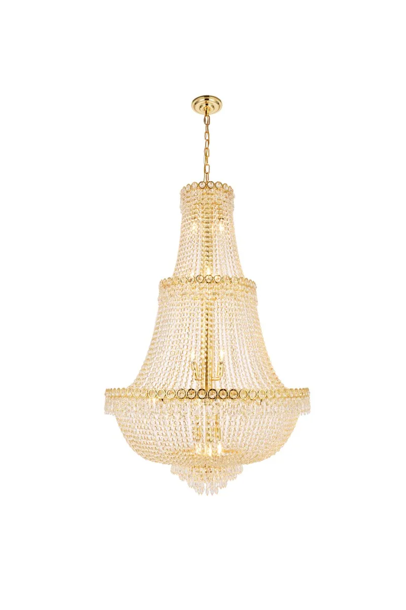 Century 17 Light Chandelier in Gold