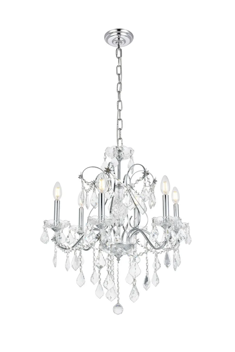 St. Francis 6-Light Crystal Chandelier in Chrome