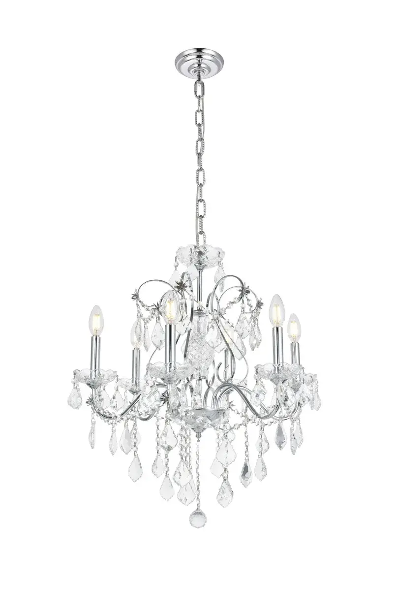 St. Francis 6-Light Crystal Chandelier in Chrome