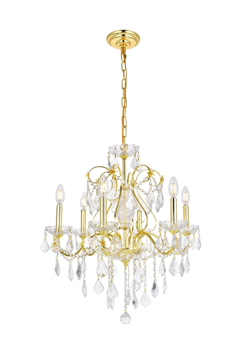 St. Francis 6-Light Crystal Chandelier in Gold