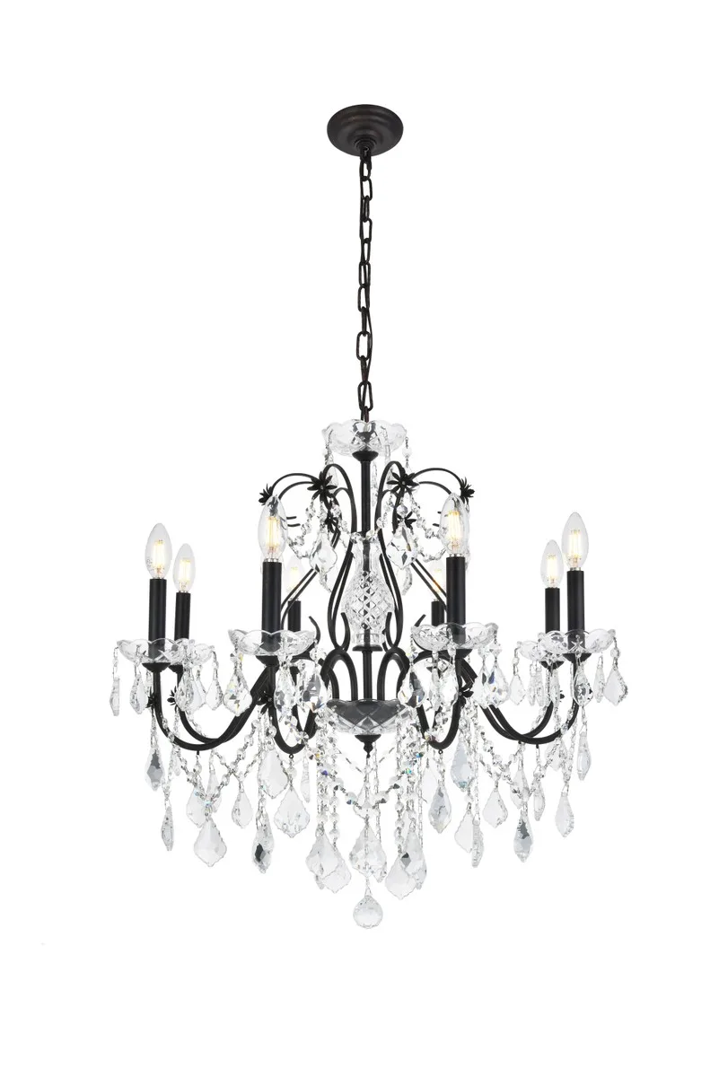 St. Francis 8-Light Crystal Chandelier in Dark Bronze