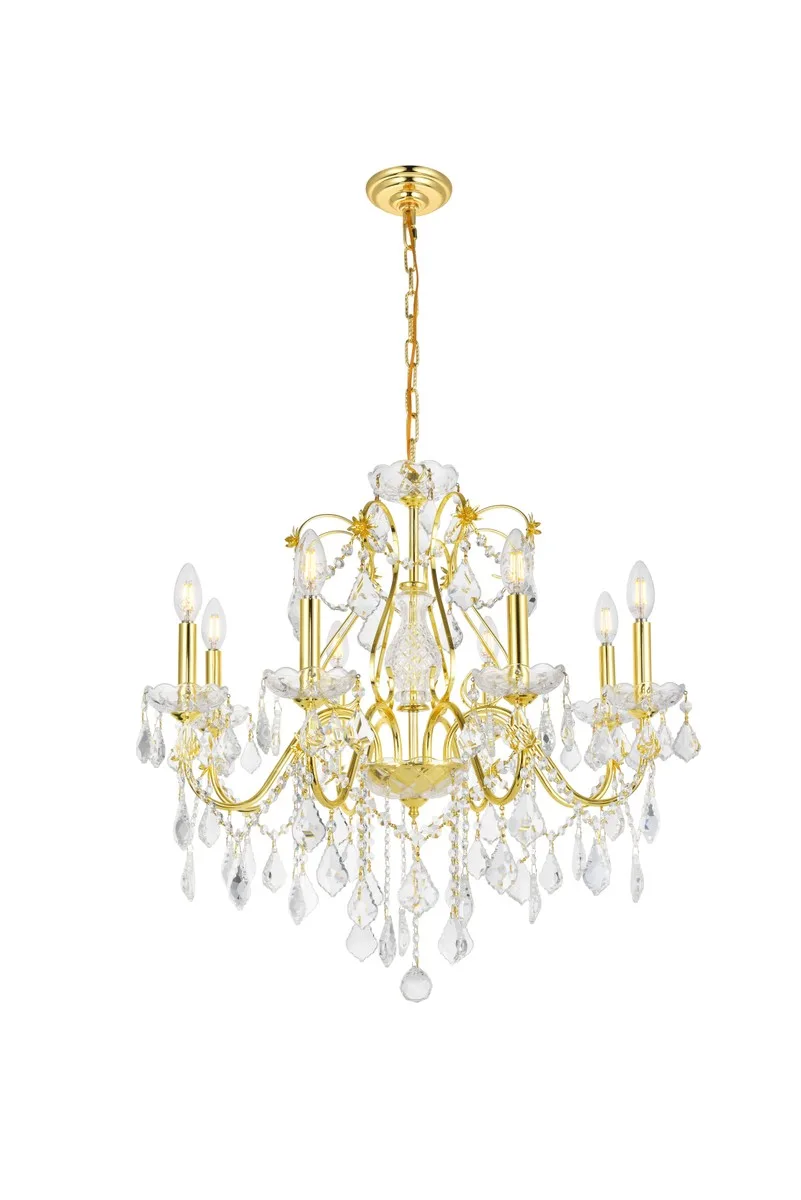 St. Francis Eight Light Chandelier in Gold