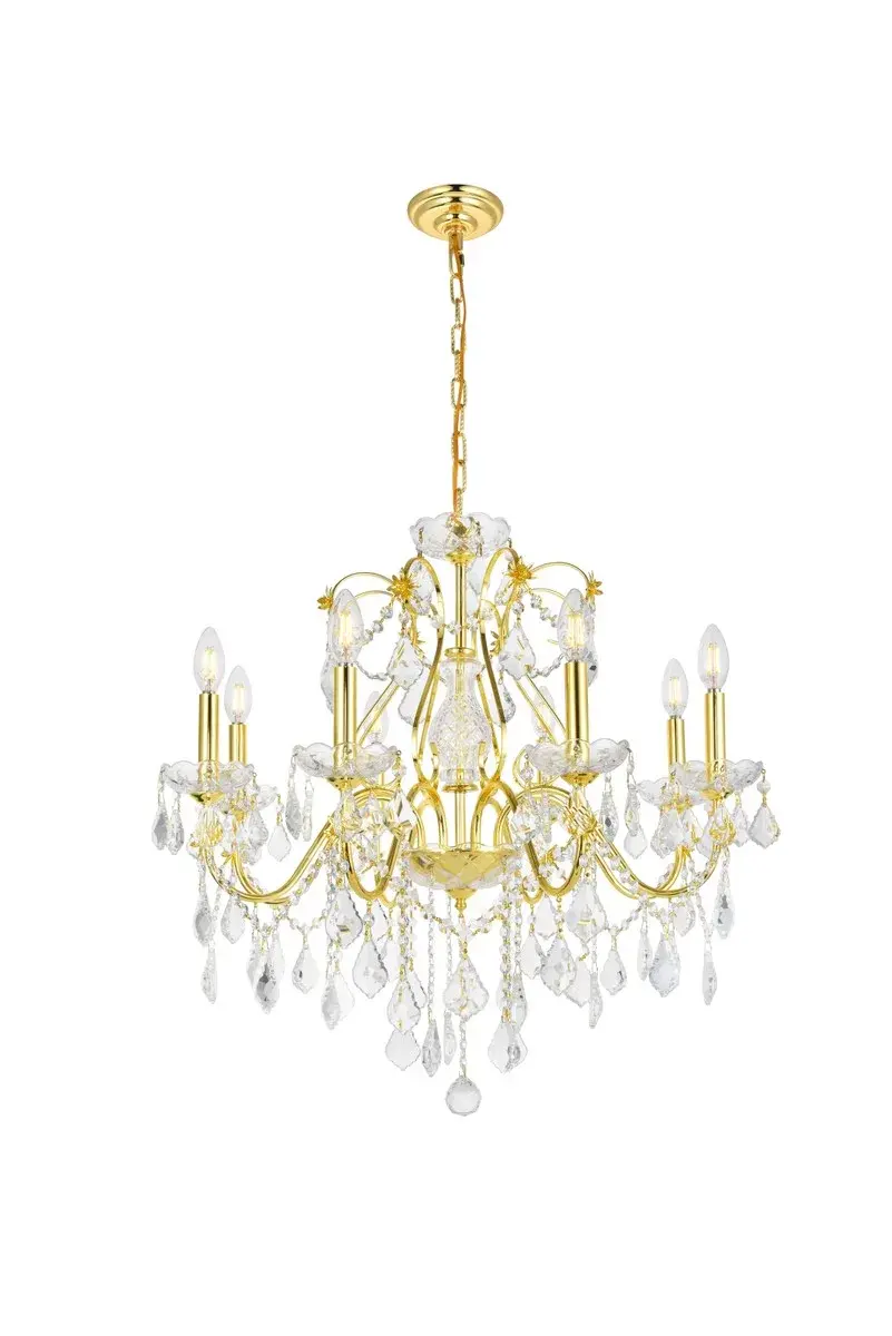 St. Francis Eight Light Chandelier in Gold
