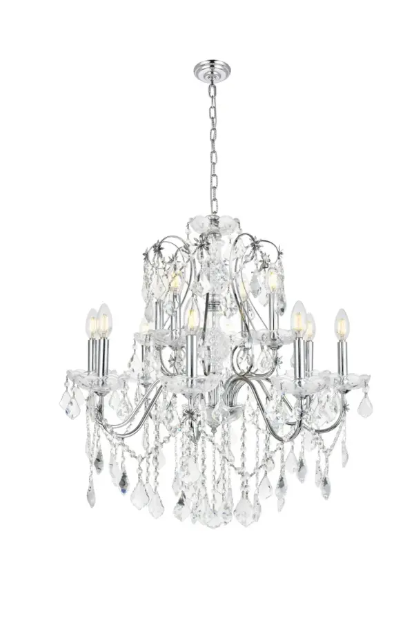 St. Francis 12-Light Crystal Chandelier in Chrome