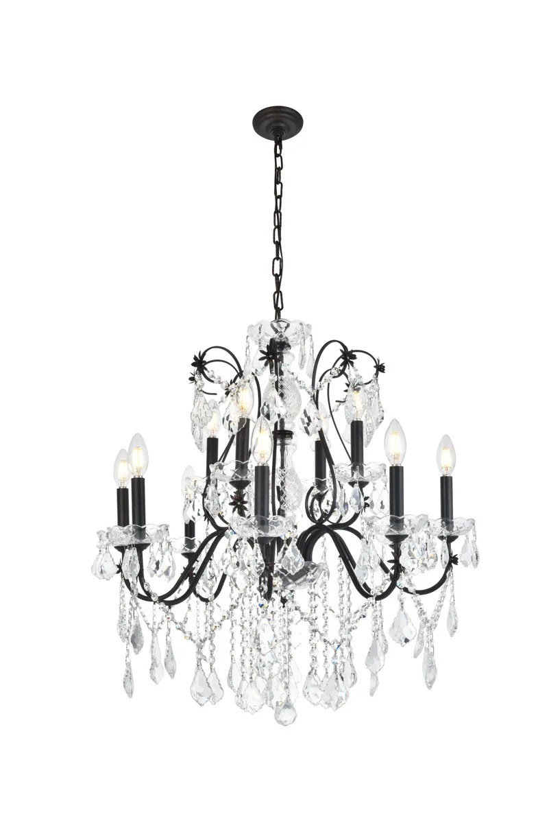 St. Francis 12 Light Chandelier in Dark Bronze