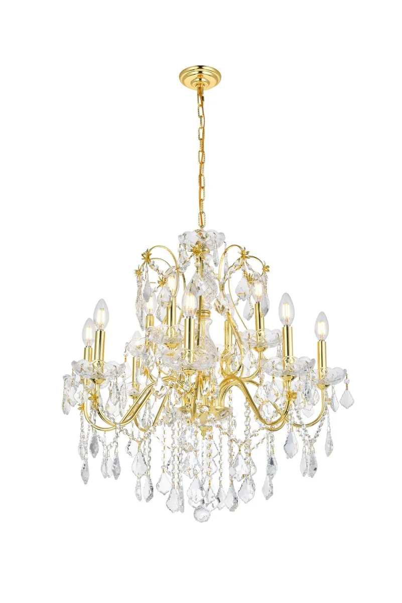 St. Francis 12 Light Chandelier in Gold
