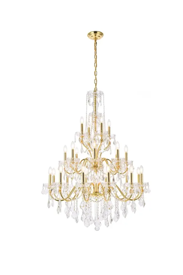 St. Francis 24-Light Crystal Chandelier in Gold