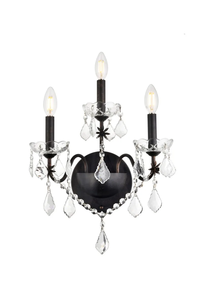 St. Francis Three Light Wall Sconce in Dark Bronze