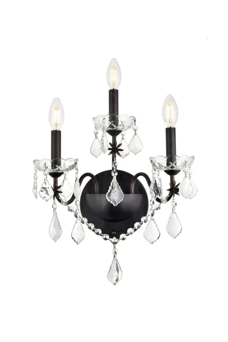 St. Francis Three Light Wall Sconce in Dark Bronze