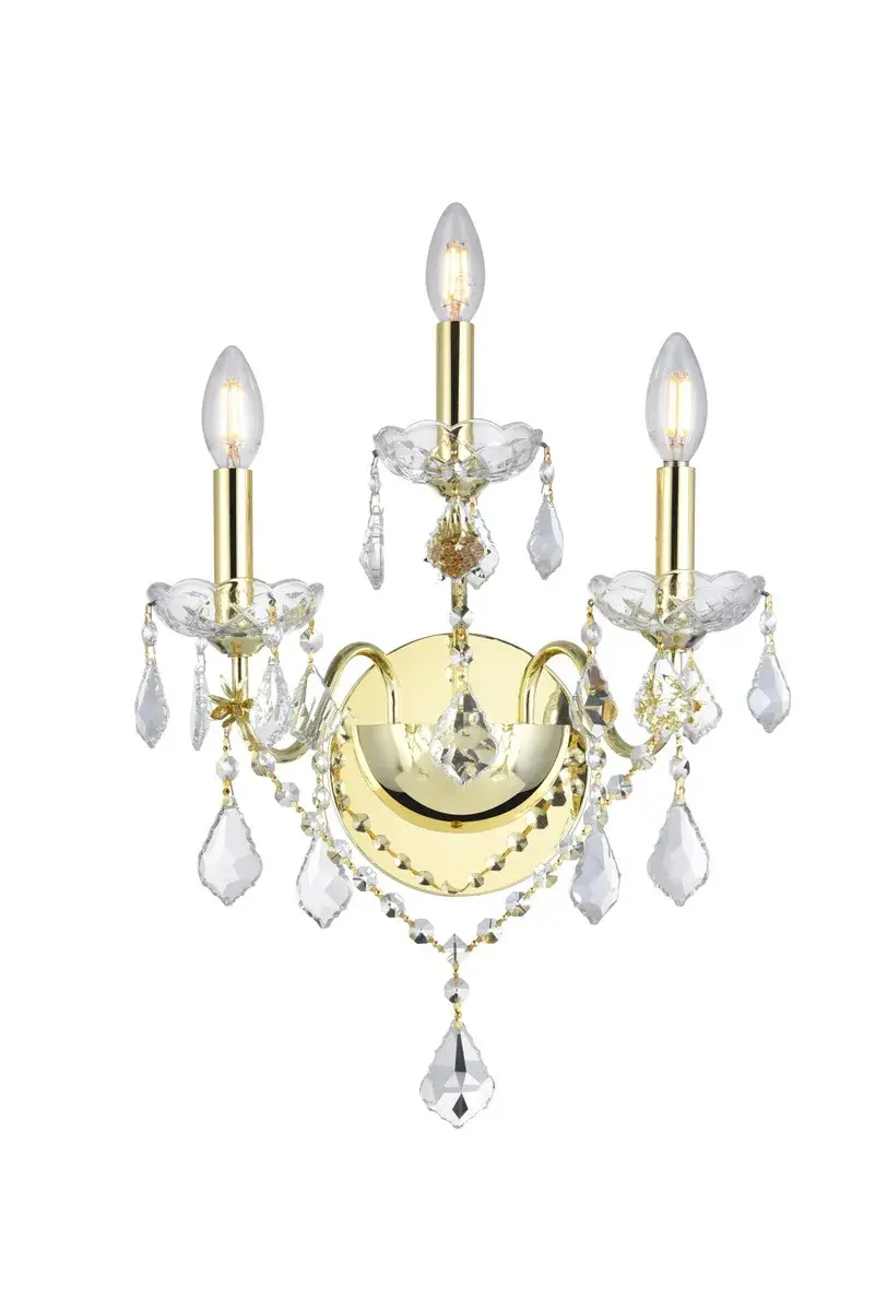 St. Francis Three Light Wall Sconce in Gold