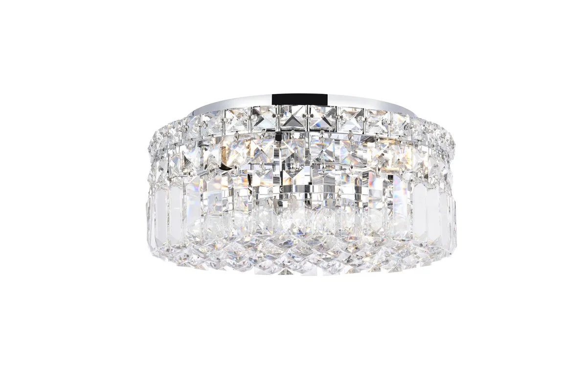 Maxime 4-Light Crystal Flush Mount in Chrome
