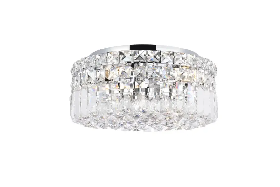 Maxime 4-Light Crystal Flush Mount in Chrome