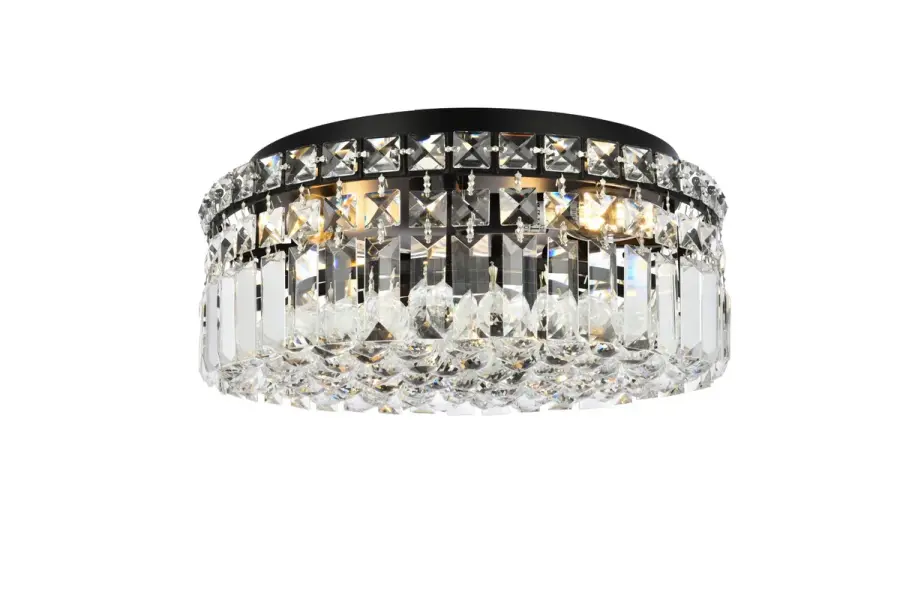 Maxime 4-Light Crystal Flush Mount in Black